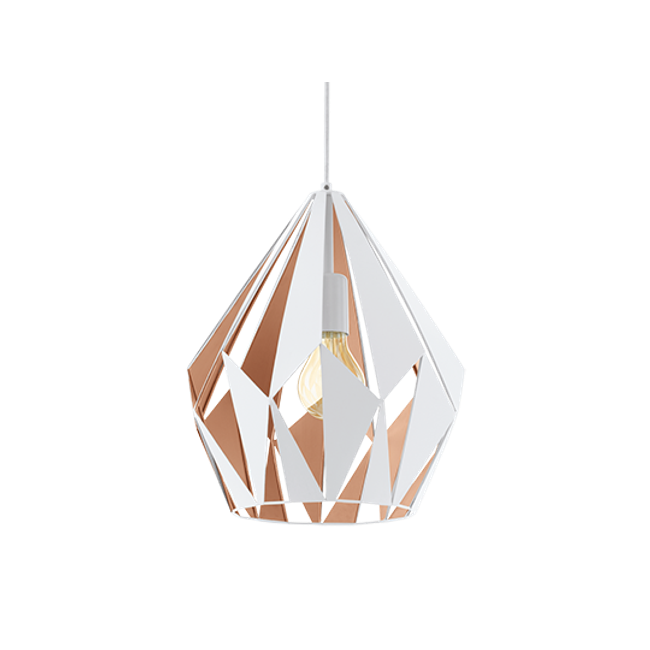 Hanglamp CARLTON 1 - Wit/roségoud
