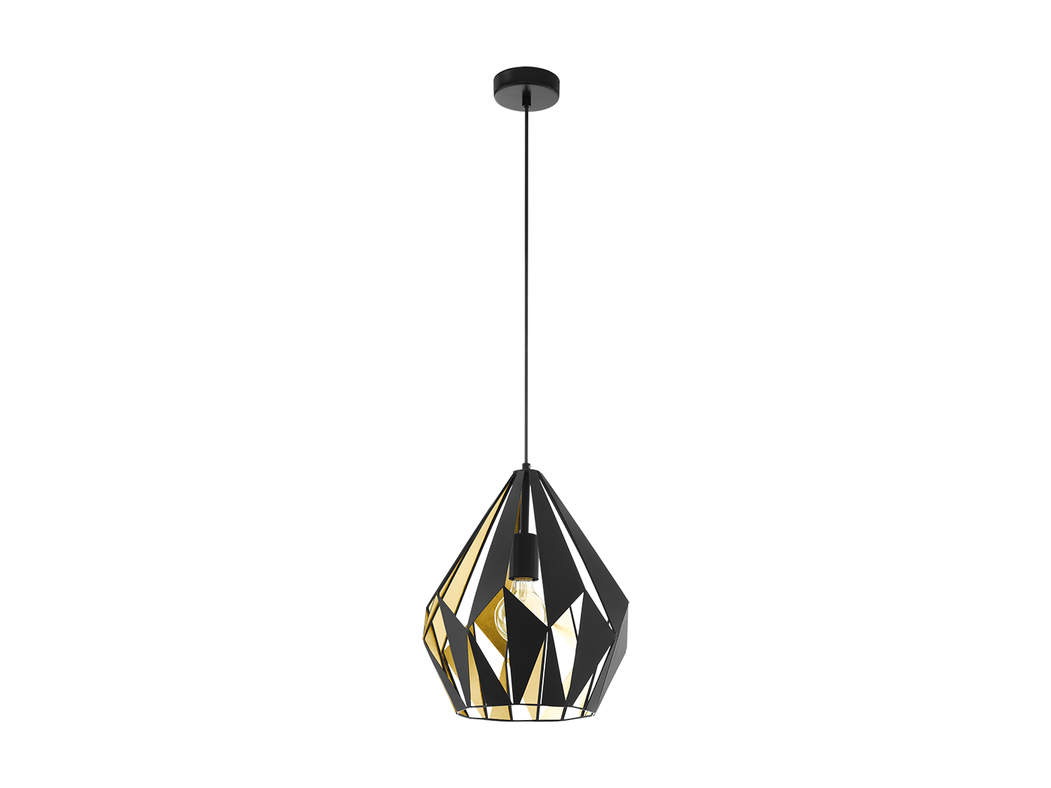 Hanglamp CARLTON 1 - Zwart/goud