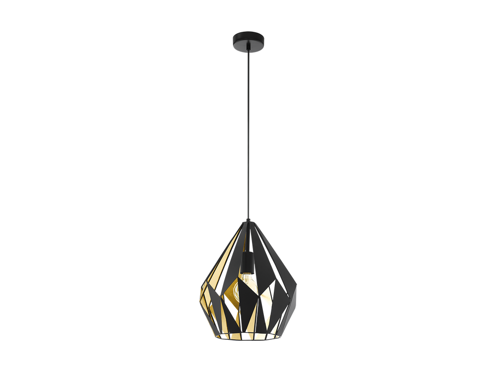 Hanglamp CARLTON 1 - Zwart/goud EGL 49931
