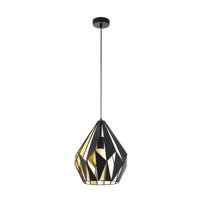 Hanglamp CARLTON 1 - Zwart/goud