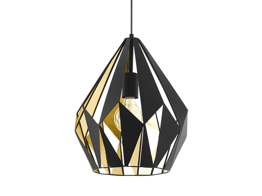 Hanglamp CARLTON 1 - Zwart/goud EGL 49931