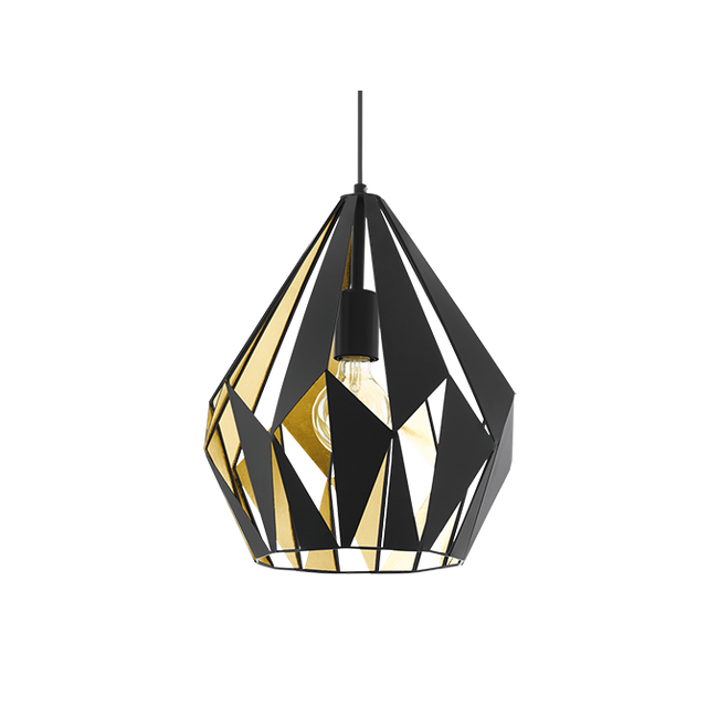 Hanglamp CARLTON 1 - Zwart/goud