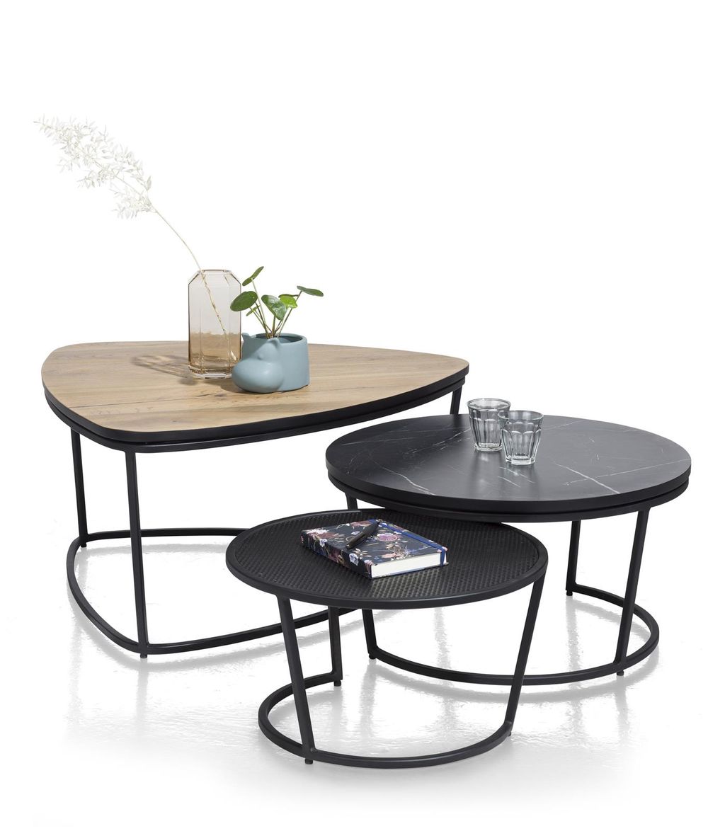 Bijzettafel CITY - Zwarte marmerlook HEH 40951-OBL