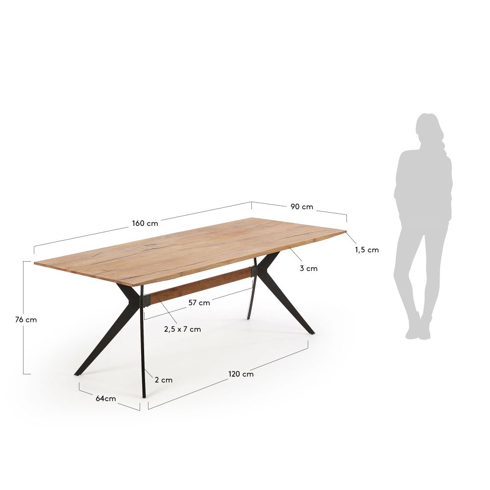 Eetkamertafel AMETHYST - Naturel Eiken KAV CC1047M90