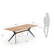 Eetkamertafel AMETHYST - Naturel Eiken KAV CC1047M90