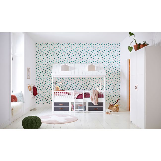 Kajuitbed BEACHHOUSE met accessoires - Wit gelakt