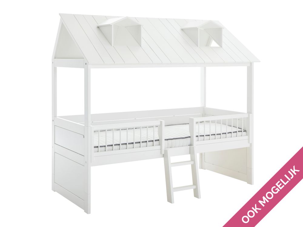 Kajuitbed BEACHHOUSE met accessoires - Wit gelakt C-SCE 47561 BEACHHOUSE