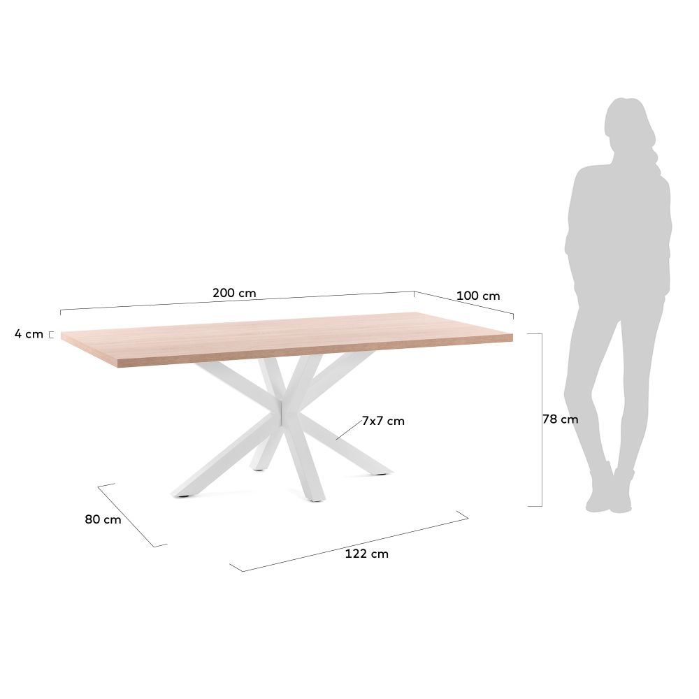 Eetkamertafel ARGO - Eik/wit KAV C360M46