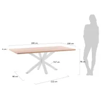 Eetkamertafel ARGO - Eik/wit KAV C360M46