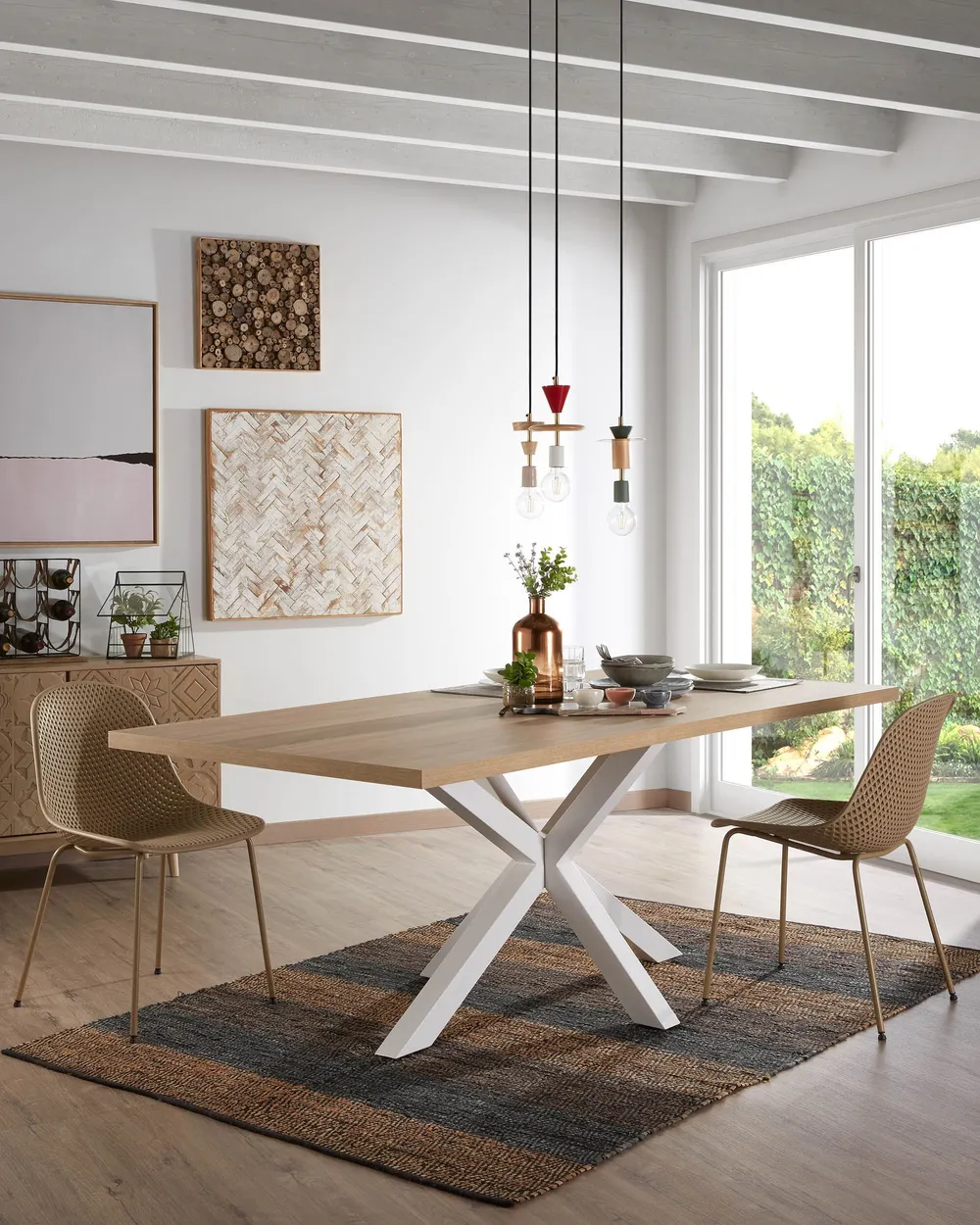 Eetkamertafel ARGO - Eik/wit KAV C360M46