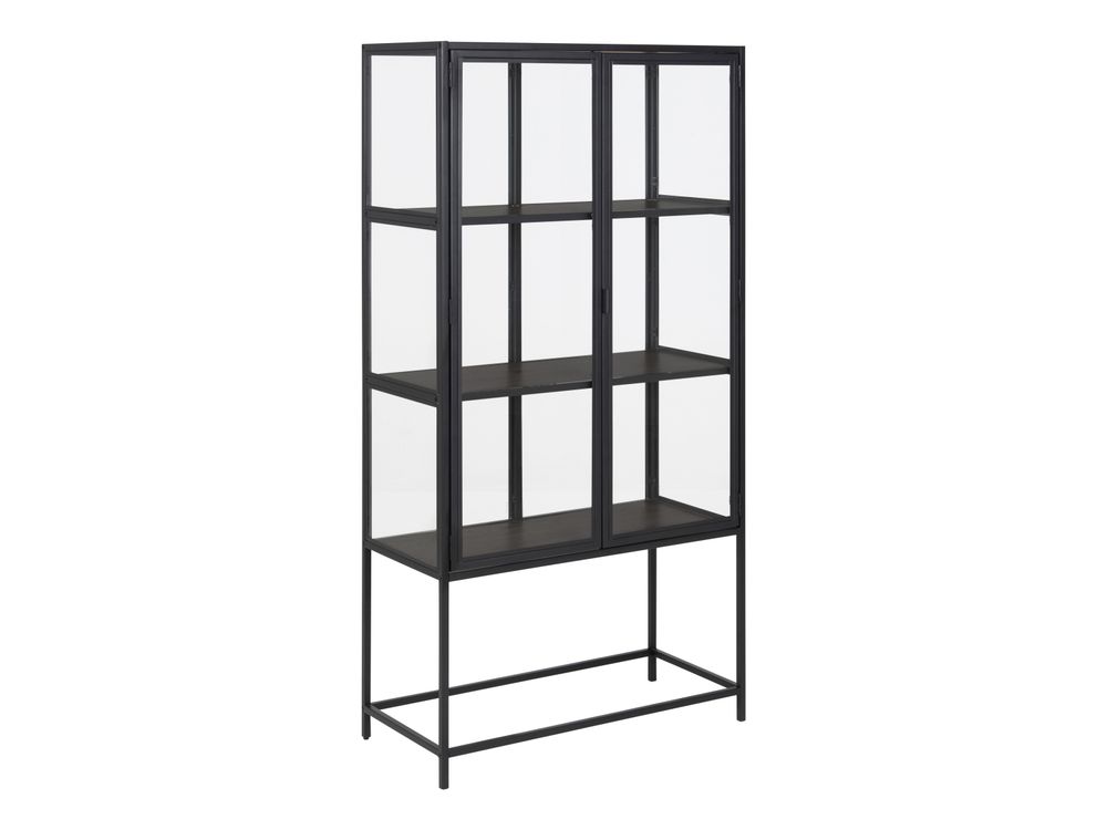 Vitrine SEAFORD - Zwart/metaal ACT SE VIT