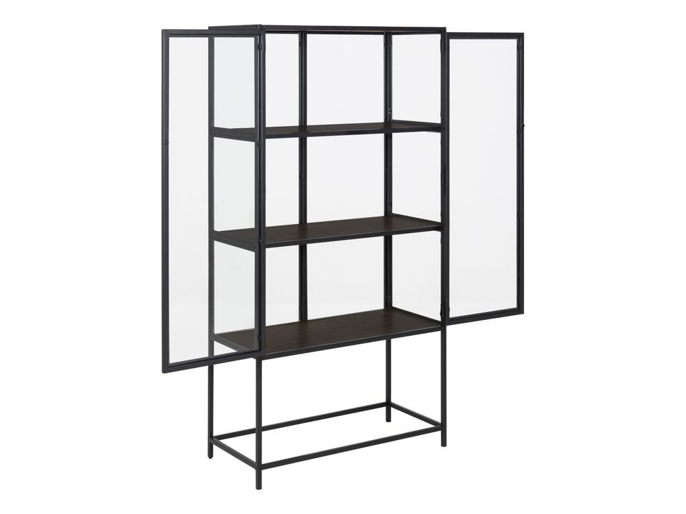 Vitrine SEAFORD - Zwart/metaal ACT SE VIT