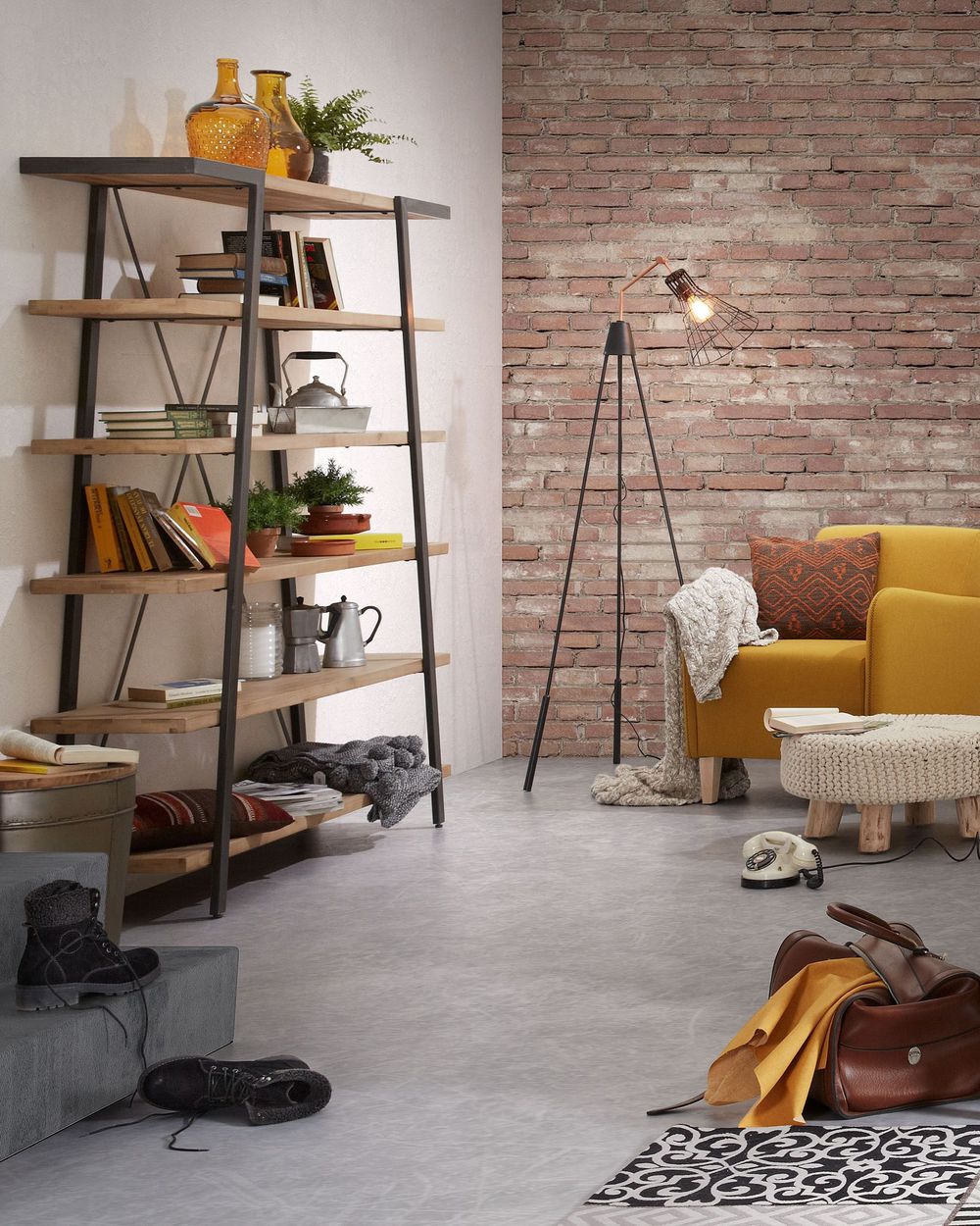 Boekenrek THINH - Acacia/metaal KAV DI006M46