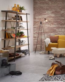 Boekenrek THINH - Acacia/metaal KAV DI006M46