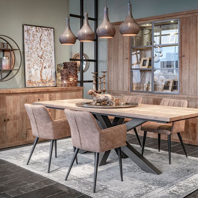 Vitrinekast Linda incl. led - Teak