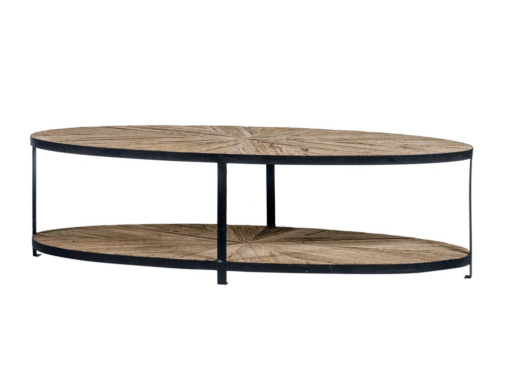 Koffietafel ovaal PA - Oak rusty metal LEL PA520