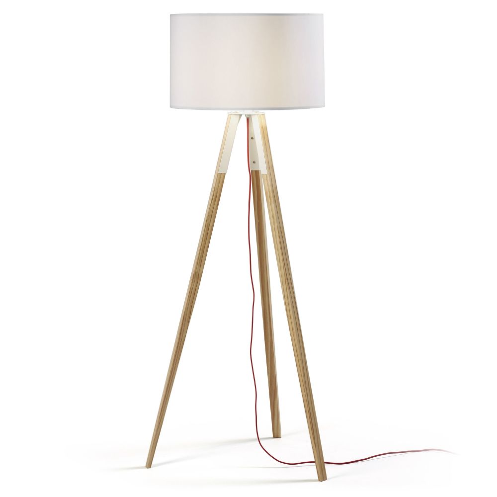 Vloerlamp IGUAZU - Wit/hout KAV A640M46