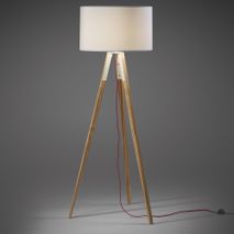 Vloerlamp IGUAZU - Wit/hout KAV A640M46