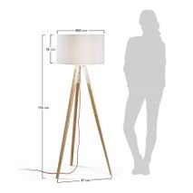 Vloerlamp IGUAZU - Wit/hout KAV A640M46