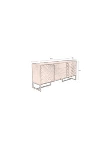 Dressoir CLASS hoog - Acacia wood/brass ZVR 4300018