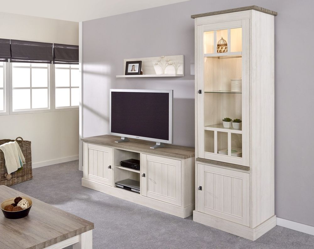 Vitrinekast rechts YORK - Lariks & Crystal Oak MBR-1-000014
