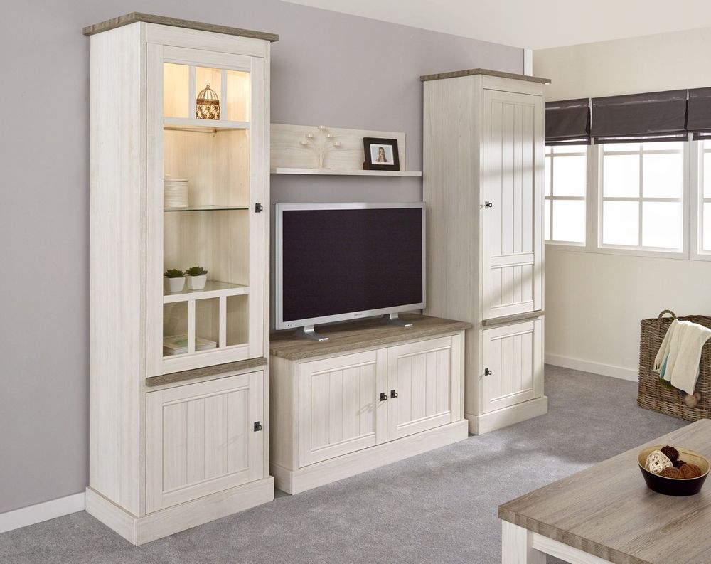 Vitrinekast links YORK - Lariks & Crystal Oak  MBR-1-000013
