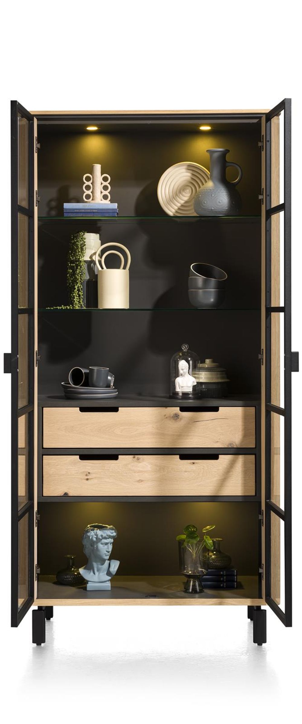 Vitrinekast LIVADA - Natural lacquered HEH 42240-NAL