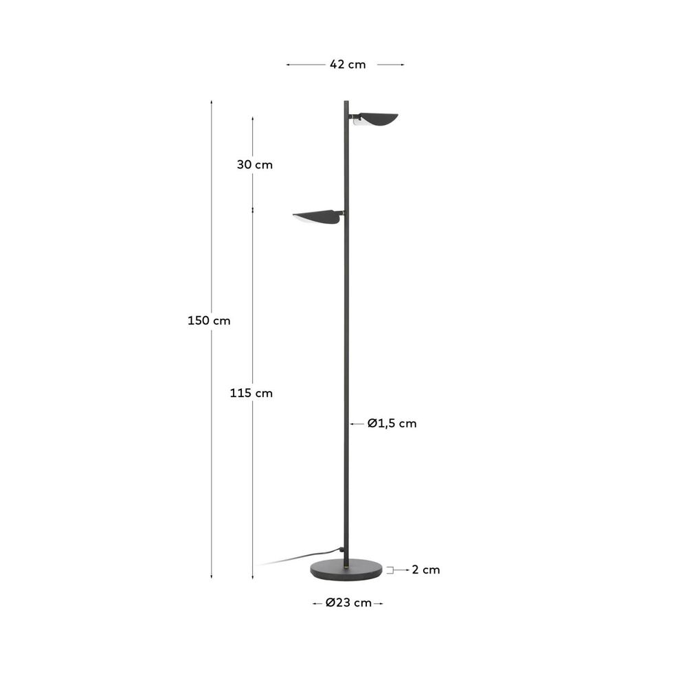 Vloerlamp VELEIRA - Zwart KAV AA6345R01