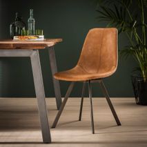 Eetkamerstoel ZIGZAG - Cowhide bruin ZLS 3706-53S