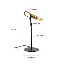 Tafellamp CINTHYA - Zwart/Goud KAV AA4788R01