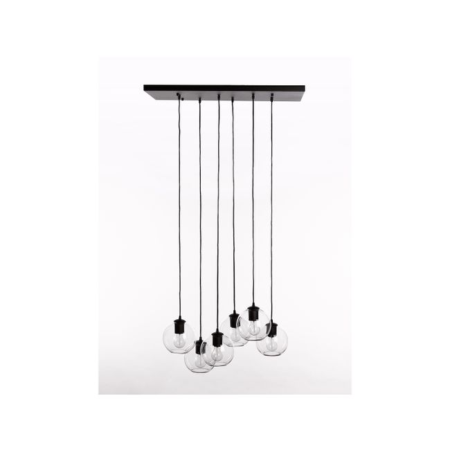 Plafondlamp SEATTLE met 6 glazen bollen Globe