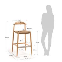 Barkruk NINA - Eucalyptus natural KAV CC1025J12