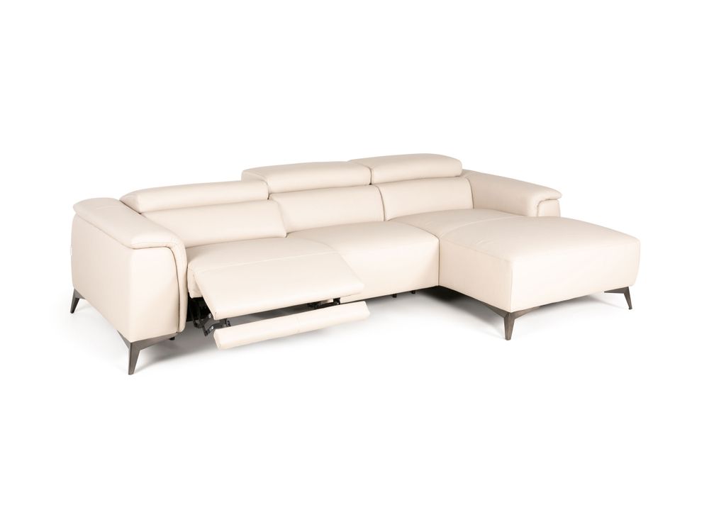 Hoekzetel met elektrische relax BOX - Beige leder MXD BO HKS