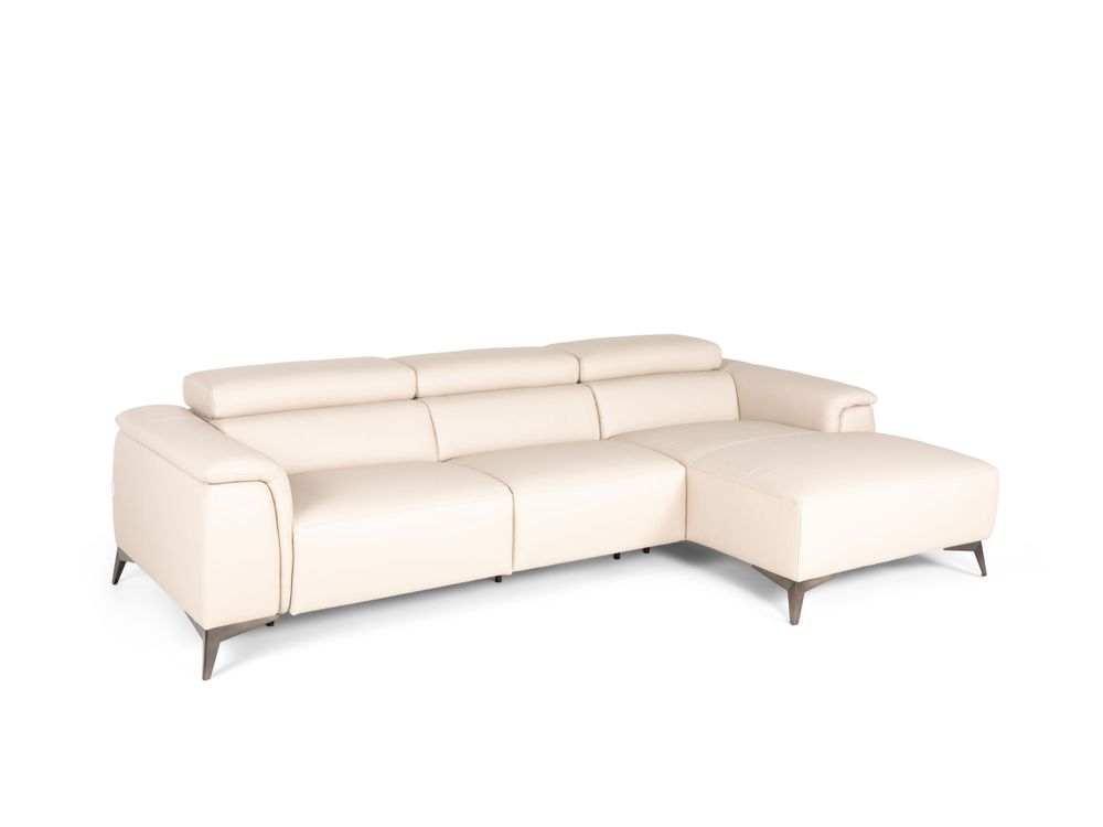 Hoekzetel met elektrische relax BOX - Beige leder MXD BO HKS
