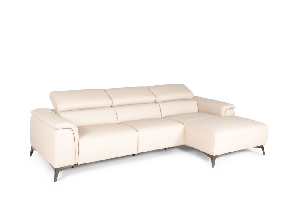 Hoekzetel met elektrische relax BOX - Beige leder MXD BO HKS