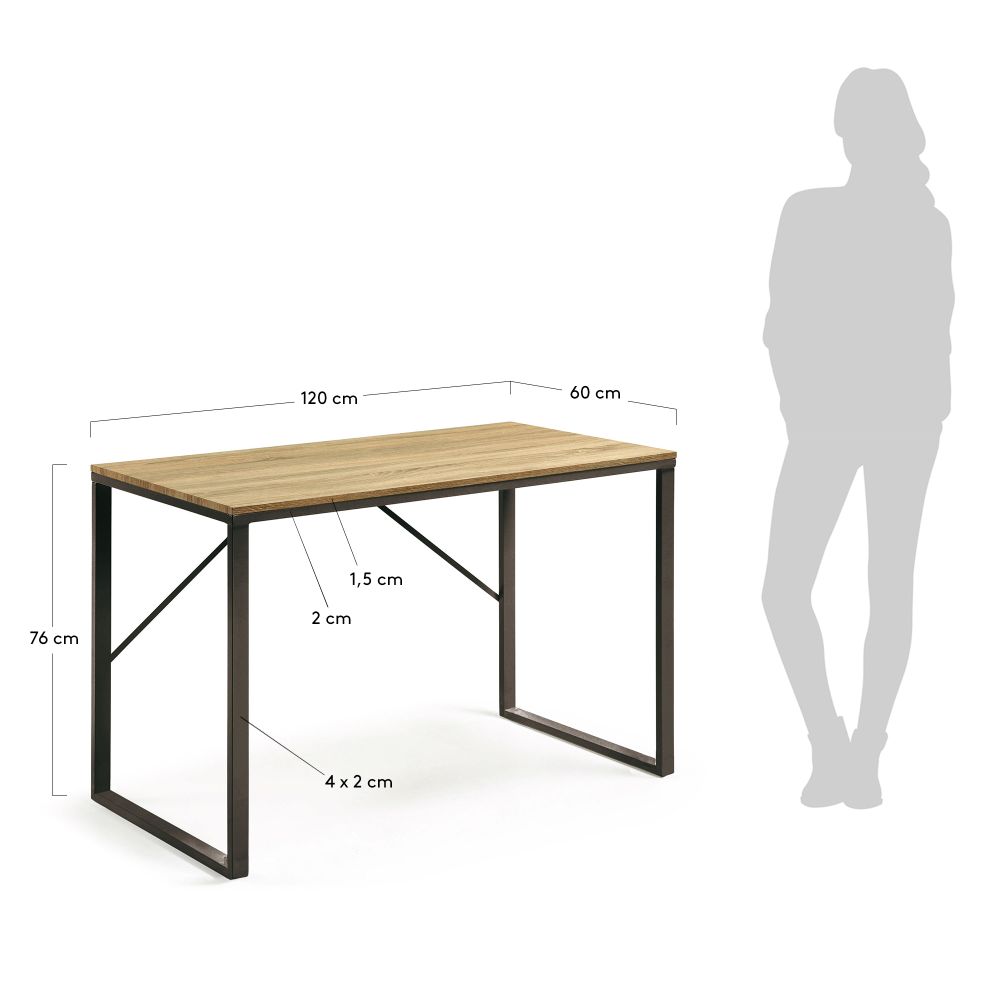 Bureau TALBOT - Zwart/naturel KAV CC1107M46