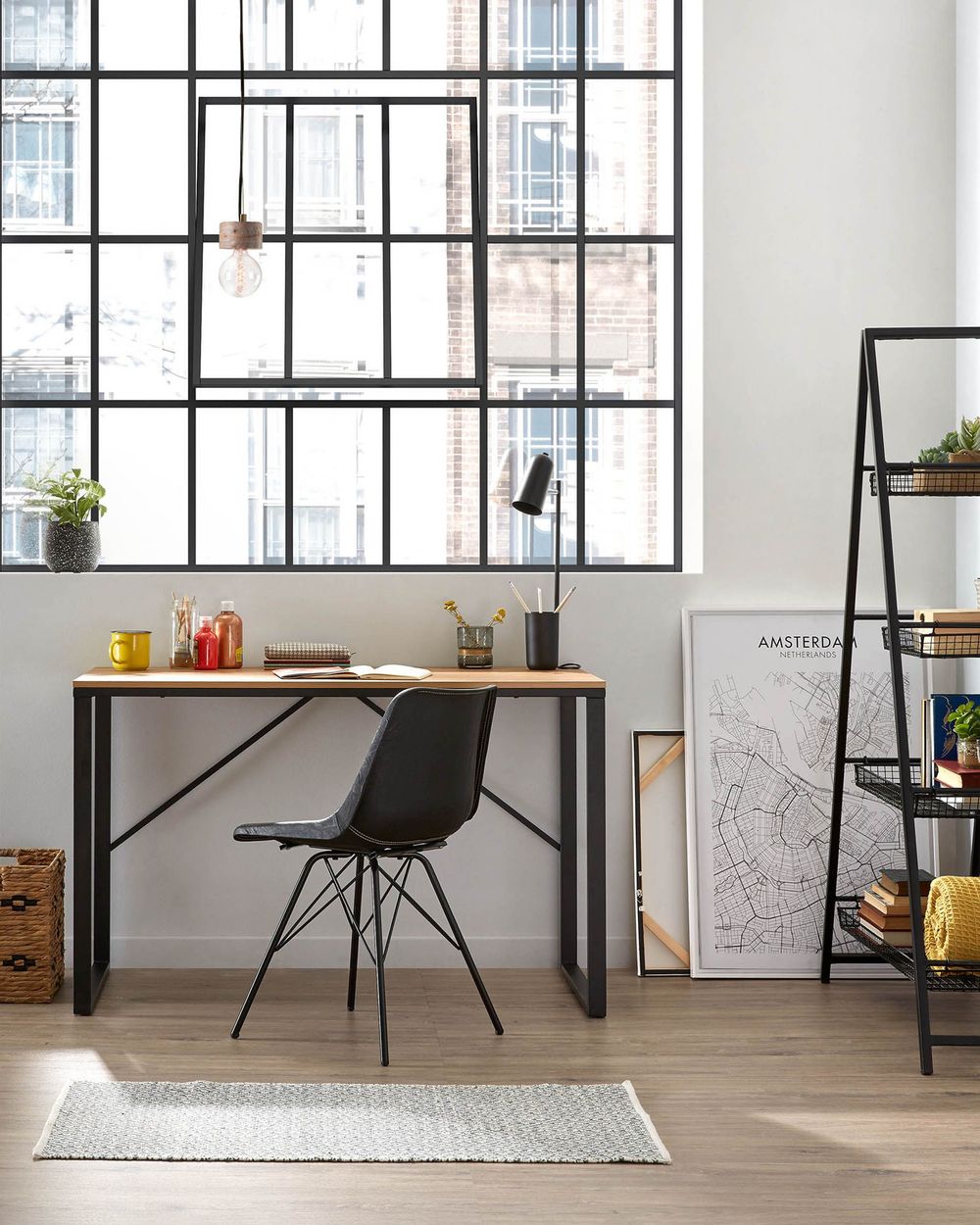 Bureau TALBOT - Zwart/naturel KAV CC1107M46