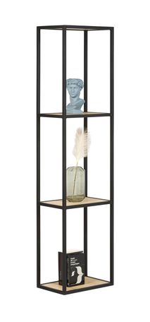 Boekenkast 180 cm ELEMENTS - Zwart metaal/naturel XOO 42273NAT