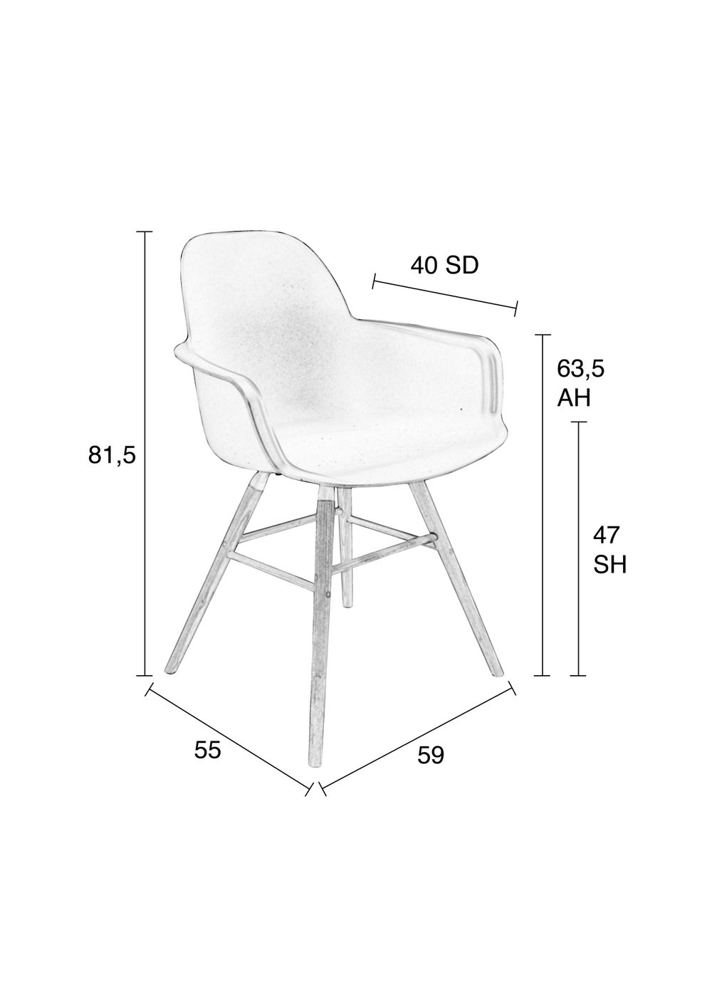 Armstoel ALBERT - All Black ZVR 1200230