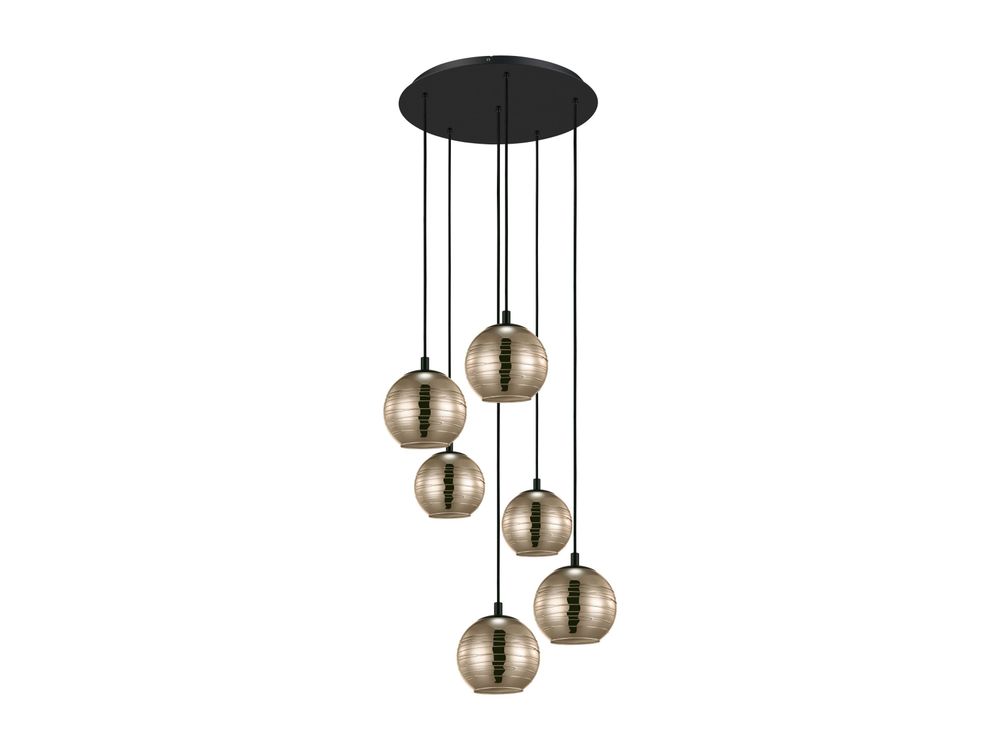 Hanglamp LEMORIETA 6x - Glas goudkleurig EGL 39687