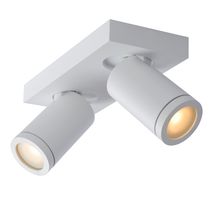 Witte metalen plafondspot TAYLOR met dubbele, verstelbare richtbare lampen.