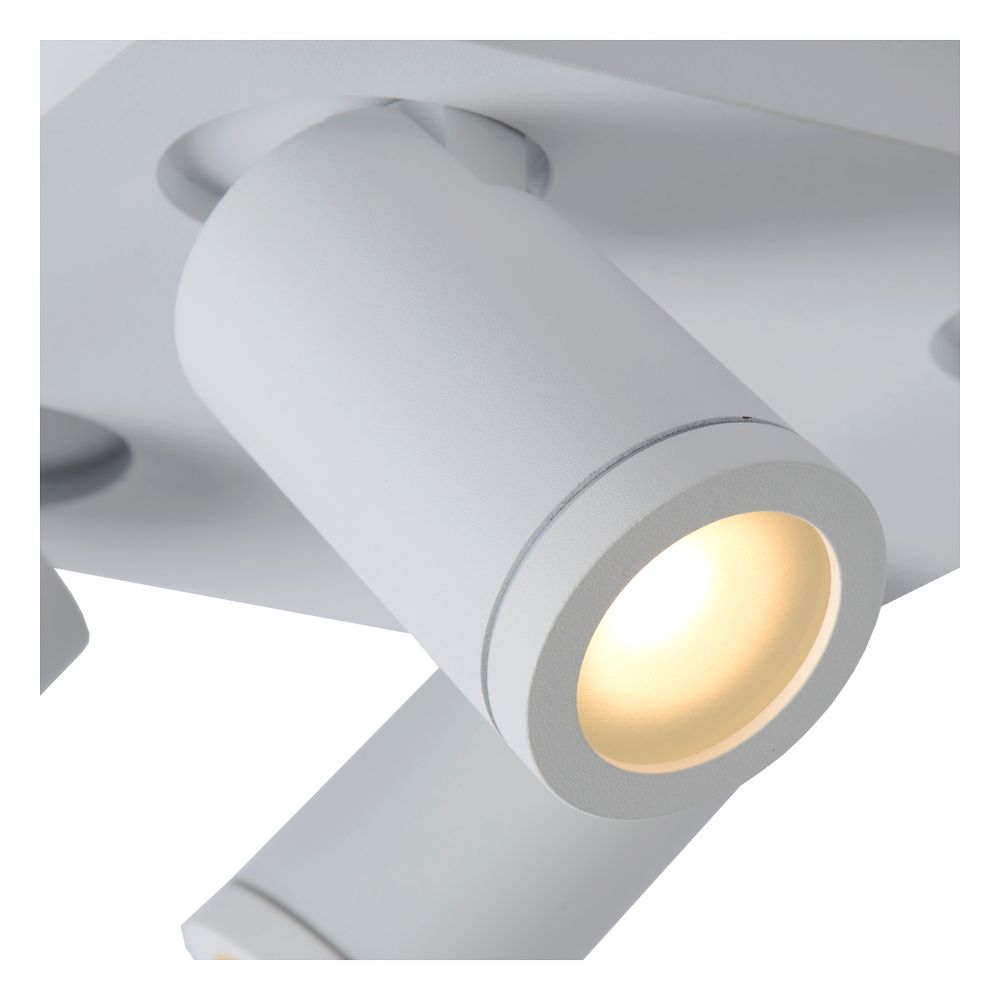 Witte metalen plafondspot Taylor 4x met gericht licht.