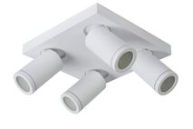 Witte plafondspot TAYLOR met 4 verstelbare lampen, gemaakt van metaal.