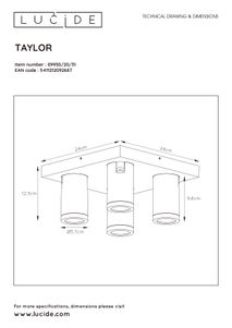 Plafondspot TAYLOR 4x - Wit LCD099302030