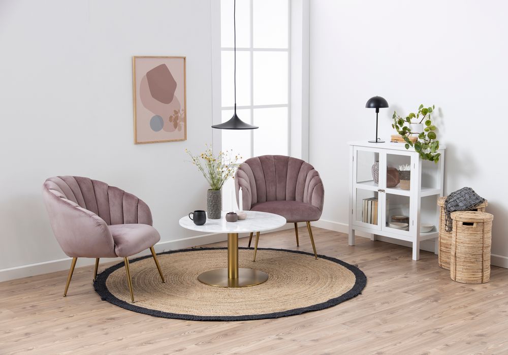 Salontafel CORBY - Wit marmer/goud ACT CO SA