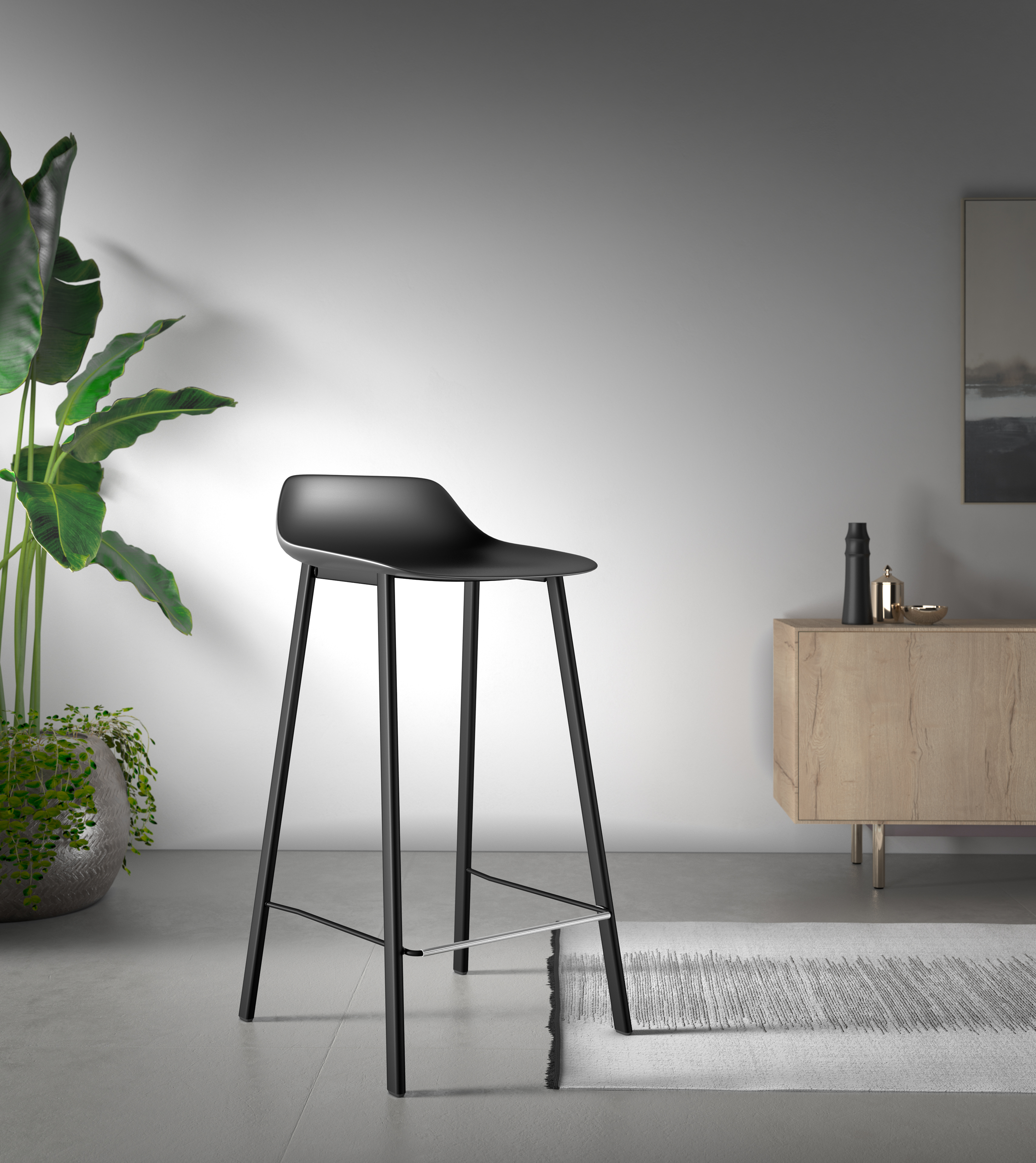 Barstoel BARLOUIS - Zwart