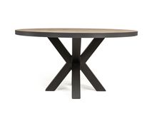 Eetkamertafel PERUGIA rond - Natuurlijke parketloo EVA PR TRO13MM