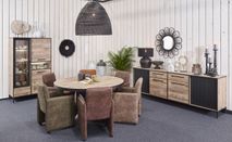 Eetkamertafel PERUGIA rond - Natuurlijke parketloo EVA PR TRO13MM