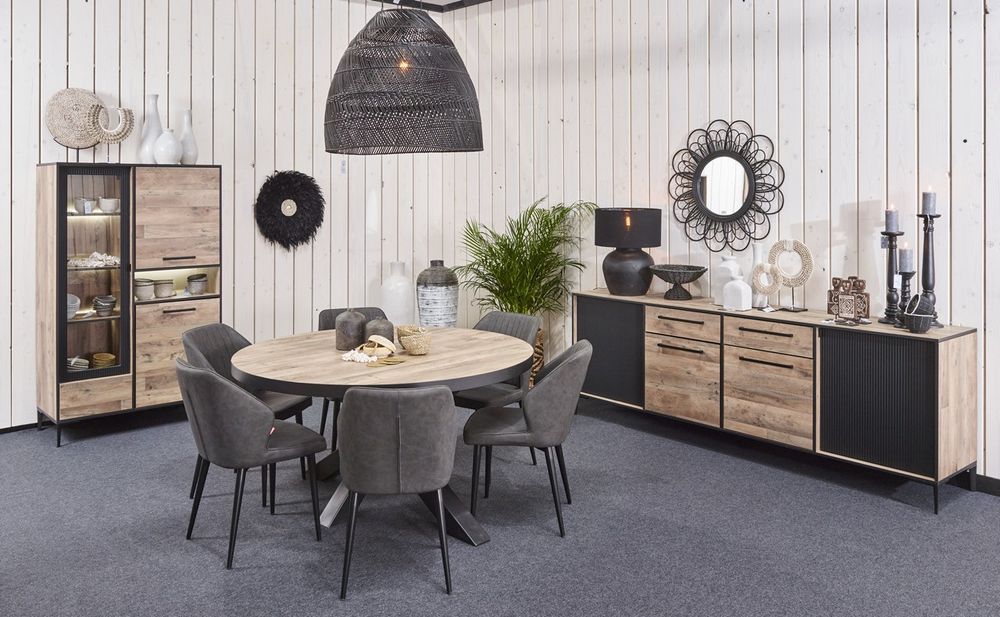 Eetkamertafel PERUGIA rond - Natuurlijke parketloo EVA PR TRO13MM