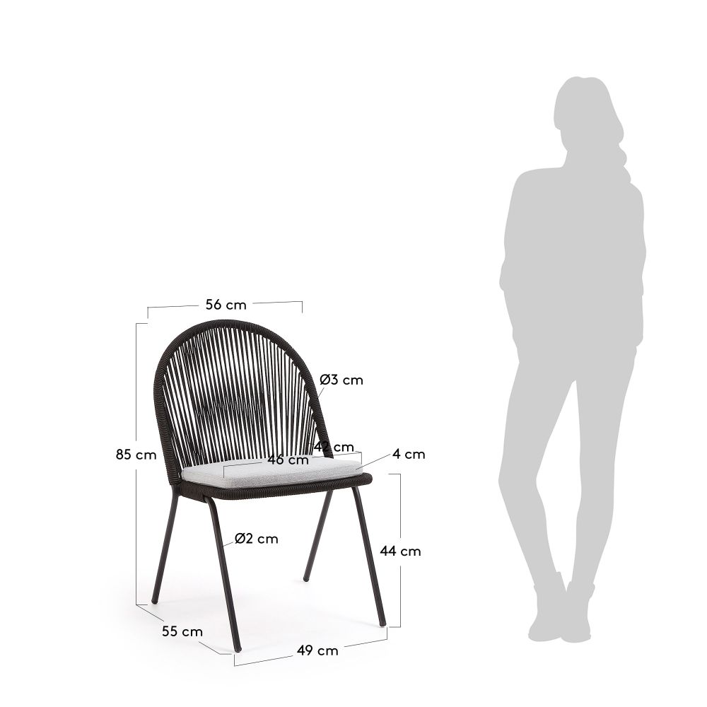 Tuinstoel SHANN - Zwart KAV CC0720S01